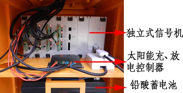 太陽能信號燈內(nèi)部示意圖